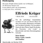 Danksagung Elfriede Krüger