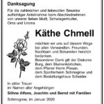 Danksagung Käthe Chmell