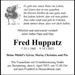 Traueranzeige Fred Huppatz