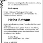 Danksagung Heinz Batram