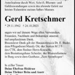 Danksagung Gerd Kretschmer