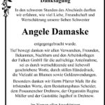 Danksagung Angele Damaske