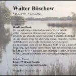 Danksagung Walter Böschow
