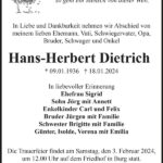 Traueranzeige Hans-Herbert Dietrich