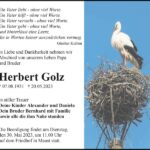 Traueranzeige Herbert Golz