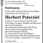 Danksagung Herbert Peterziel