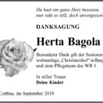 Danksagung Herta Bagola