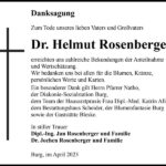 Danksagung Dr. Helmut Rosenberger