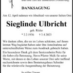 Traueranzeige Sieglinde Ulbricht, geb. Röder