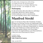 Danksagung Manfred Strehl