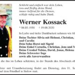 Traueranzeige Werner Kossack