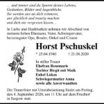 Traueranzeige Horst Pschuskel