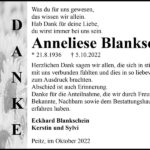 Danksagung Anneliese Blankschein
