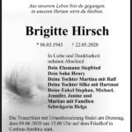 Traueranzeige Brigitte Hirsch