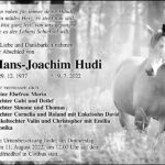 Traueranzeige Hans-Joachim Hudi