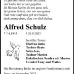 Traueranzeige Alfred Schulz
