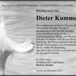 Danksagung Dieter Kummer