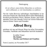 Danksagung Alfred Berg