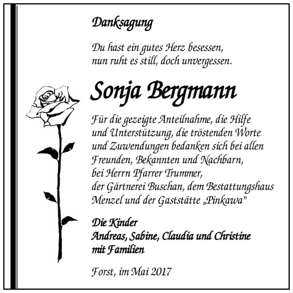 Danksagung Sonja Bergmann