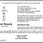Danksagung Werner Bossenz