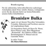 Danksagung Bronislaw Bulka