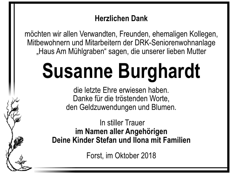 Danksagung Susanne Burghardt