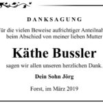 Traueranzeige Käthe Bussler