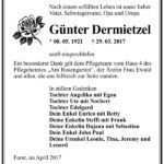 Danksagung Günter Dermietzel