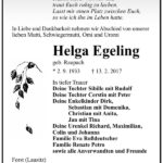 Traueranzeige Helga Egeling, geb. Raupach