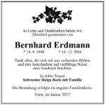 Danksagung Bernhard Erdmann