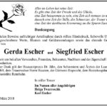 Danksagung Gerda Escher