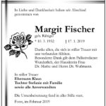 Traueranzeige Margit Fischer, geb. Räbiger