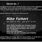 Traueranzeige Mike Furkert