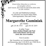 Traueranzeige Margarethe Guminiak, geb. Budäus