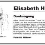 Danksagung Elisabeth Hähnel