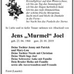 Traueranzeige Jens „Murmel“ Joel