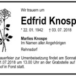Traueranzeige Edfrid Knospe