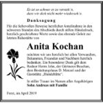 Traueranzeige Anita Kochan