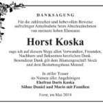 Danksagung Horst Koska