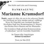 Danksagung Marianne Krumsdorf