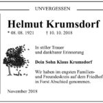 Traueranzeige Helmut Krumsdorf
