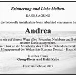 Danksagung Andrea