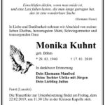 Traueranzeige Monika Kuhnt, geb. Böhm