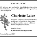 Traueranzeige Charlotte Latze