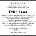 Danksagung Erich Lewa