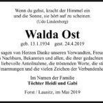 Danksagung Walda Ost