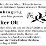 Danksagung Walter Olt