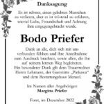 Danksagung Bodo Priefer