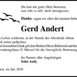 Danksagung Gerd Andert
