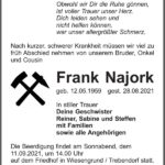 Traueranzeige Frank Najork